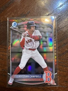 2025 Bowman - Chrome Prospects Kristian Campbell #BCP-42 Reptilian Refractor... - Picture 1 of 2