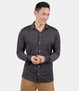 Men's Merino Long Sleeve Button-Up by Woolly | RWS Certified | Super Soft (XL)  - Picture 1 of 1