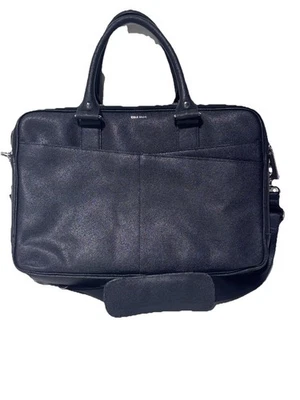 Cole Haan American Airlines maleta bolsa de transporte para laptop couro pebbled preta - Imagem 1 de 4