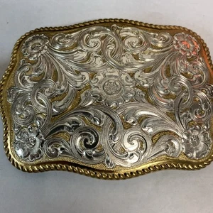 Floral Scroll Pattern Lg El Arturo Bronze Belt Buckle Crumrine Jewelers 4.5oz - Picture 1 of 13