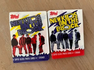 2 tarjetas coleccionables vintage 1989 Topps nuevas Kids on the Block paquete de cera sellado de fábrica - Imagen 1 de 2