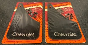Powerflow Chevrolet black Splash Guards Mud Flaps 2 Pairs vintage USA NOS - Picture 1 of 4