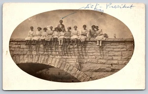 Kings Herald Kids At Kingsolvers Scotland Bridge? Kirklin Indiana RPPC Postcard - Picture 1 of 3
