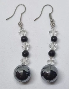 Hematite Bead Costume Earrings Pierced - Picture 1 of 1