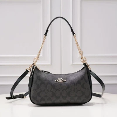 ТРЕНЕР CA548 Тери наплечная сумка подпись холст черная женская сумка розетка новый - Изображение 1 из 4