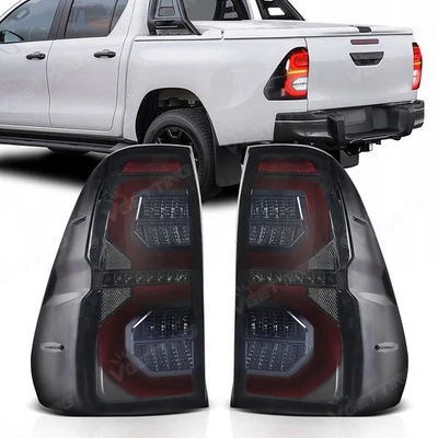 For Toyota Hilux 2015-2024 Smoked Full LED Tail Light Rear DRL Turn Signal Brake - Image 1 of 4
