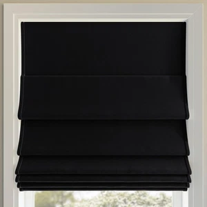 Sun Zero Monte Velluto 100% Oscurante Senza Fili Paralume Romano 39" x 64" Nero - Foto 1 di 8