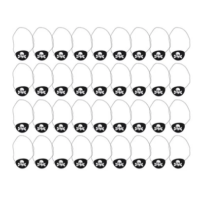 36pcs Pirate Eye Patch Black Felt White Skull Halloween Theme Decoration For UK - Image 1 of 4