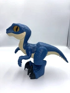 Fisher Price Imaginext Jurassic World Raptor XL Blue Dinosaur 9" Action Figure - Picture 1 of 10