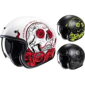 HJC Motorcycle Helmet V31 Desto - Retro Vintage Jet Helmet with Sun Visor - Picture 1 of 16