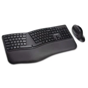 Ergonomic Wireless Keyboard and Mouse Set Split Adjustable Tilt Comfort Black - Picture 1 of 8