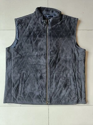 TOMMY HILFIGER SUEDE LEATHER QUILTED VEST COAT $499  GLOBAL SHIPPING (0510) - Image 1 of 4