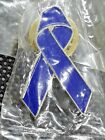 Blue Ribbon Awareness Metal Hat Lapel Pin ~ NEW