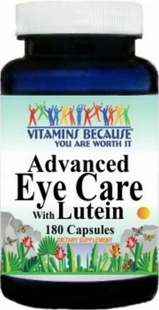 Vitamins Because Advanced Eye Care with Lutein Dietary Supplement Capsules - 180 Count
