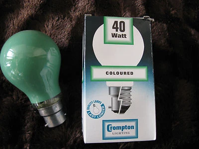 12 x Crompton 40W GREEN BC B22 Coloured Lamp Light Bulb 240V Job Lot UK Seller - Image 1 of 2