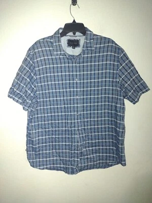 Camisa Geoffrey Beene Para Hombres Con Botones Cuello A Cuadros Talla XL Usada en Excelente Condición Foto 1 de 4