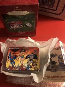 Hallmark Keepsake Ornament Super Friends Lunch Box Set 2000 Batman DC Superman - Picture 1 of 4