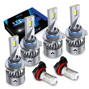 10000K LED Headlight Fog Light Bulbs Combo KIT White For 2006-2011 BUICK Lucerne - Picture 1 of 13