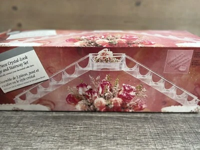 Juego de 3 piezas de puente y escalera Wilton Wedding aspecto de cristal adorno de pastel nivel transparente G43 Foto 1 de 4