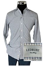 Ledbury Mens Cotton Long Sleeve Button Front Shirt Slim Fit SZ 15.5