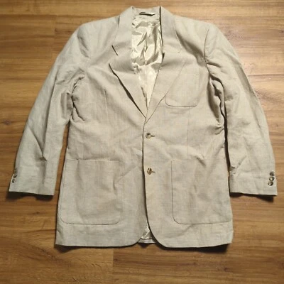 Eddie Bauer Blazer Size 40T Tall Linen Blend Jacket Sports Coat Two Button - Изображение 1 из 4