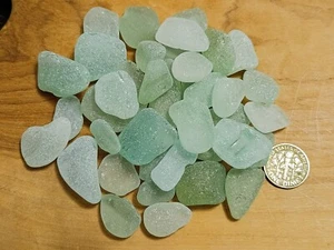 40 seafoam Sea Glass Pieces from Greece , Genuine Surf Tumbled - Picture 1 of 4