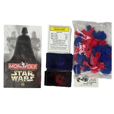 Monopoly Star Wars 1997 Edición Trilogía Clásica Hechos Tarjetas Hoteles Instrucciones Foto 1 de 4