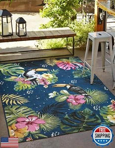 Unique Loom Outdoor Botanical Collection Area Rug - Phipps (4' x 6' Rectangle - Picture 1 of 5