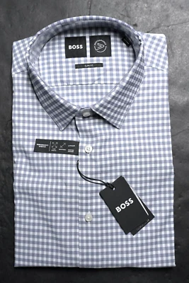 HUGO BOSS Hombre Hank Kent Viaje Delgado Performance Elástico Camisa 41 16 - Imagen 1 de 4
