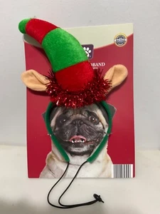 Herz an Schwanz Haustier Weihnachten Urlaub Stirnband Knebel verstellbar rot grün Girlande - Bild 1 von 2