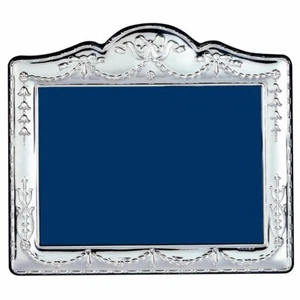 CARRS - Sterling Silver Photo Frame Swag & Bow design Velvet Back - 3.5" x 5" - Picture 1 of 3