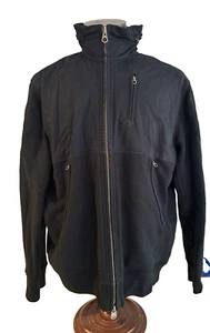 VTG POLO LAUREN  BLACK SPORT KNIT JACKET WITH ZIP IN HOOD & YACHTING LOGO SZ XL - Picture 1 of 7