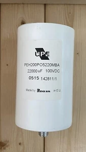 SET OF 2 UPE PEH200PO5220MBA CAPACITOR 22000 uF +/-20% 100 VDC TESTED - Picture 1 of 3