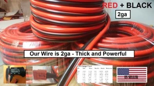 2 AWG High Power Extreme Cable B+R  3.00 per ft NY Stock Fast Shipping DCCA - Picture 1 of 5