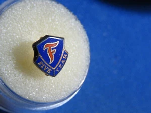 Firestone Mitarbeiter 5 Jahre Dienst Auszeichnung Anstecknadel Brosche 10K 1,19 Gramm 3/8" - Bild 1 von 2