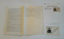 GABRIELE D'ANNUNZIO SIGNED CARD & ELEONORA DUSE SIGNED CONTRACT W CIRO GALVANI