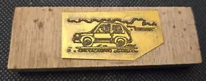 Sello ➔ COCHE ➔ Cliché vintage ➔ RAREZA *metal sobre madera* - Imagen 1 de 1