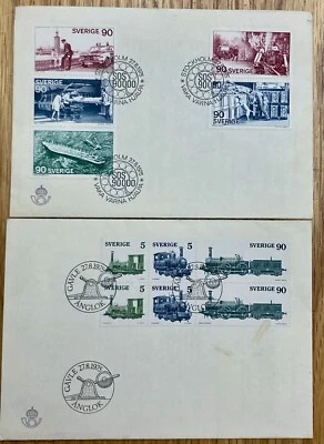 Sweden Stamps 1975 FDC Lot of 2 - Emergency Services and Railroads - Image 1 of 4