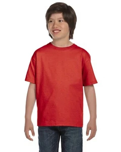 Hanes Youth 5.2 oz. Comfortsoft® Cotton Short Sleeves T-Shirt 5480 XS-XL - Picture 1 of 17