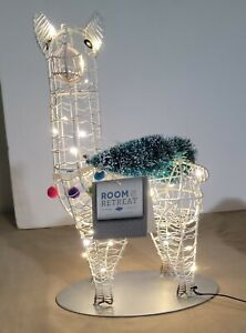 Christmas Alpaca Wire w/ 36 White LED Lights And Christmas Trees 13" Tall