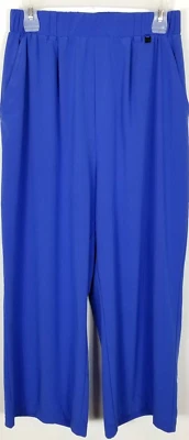 Женские широкие укороченные брюки Helly Hansen размер M синие эластичные на талии без застежек - Изображение 1 из 4