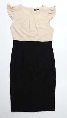 Collection London Damen beige Polyester A-Linie Größe 12 runder Ausschnitt Reißverschluss - Bild 1 von 4