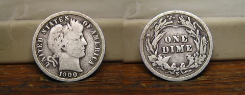1900-S BARBER LIBERTY HEAD SILVER DIME 1900S US COIN Cover