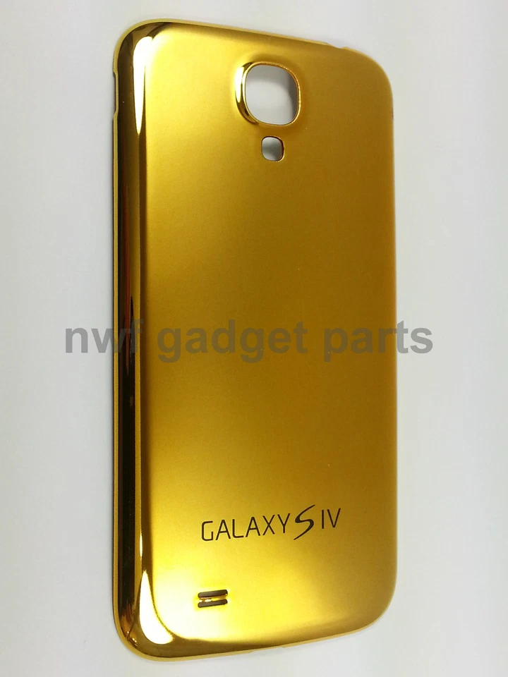 全新金色镀铬电池后盖 适用于三星 Galaxy S4 SIV i9500 美国卖家!! — 第 1/1 张图片