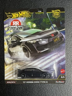 Hot Wheels Car Culture Ronin Run II '07 HONDA CIVIC TIPO R BLACK CHASE 0/5 - Immagine 1 di 3