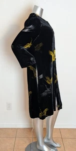 Vintage Anne Namba Velvet Burnout Crane Silk Kimono Long Cardigan Sz L Japanese  - Picture 1 of 12