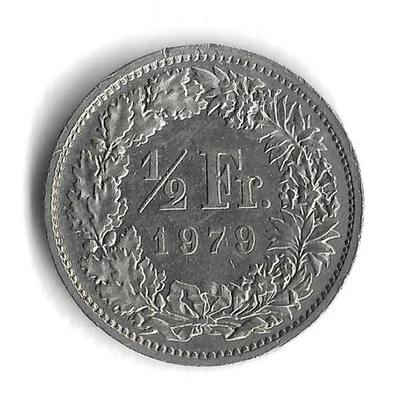 1979 Switzerland 1/2 Franc World Coin - KM# 23a - Image 1 of 2