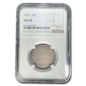 1819 Capped Bust Quarter AU-50 NGC - Picture 1 of 3