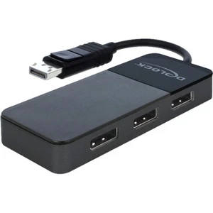 Delock DisplayPort Splitter 1.4 1x DisplayPort 3x DisplayPort, schwarz, 30cm - Afbeelding 1 van 1