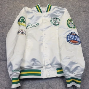 NBA Boston Celtics Mitchell & Ness Finals 2008 White Satin  Jacket SZ small - Picture 1 of 12